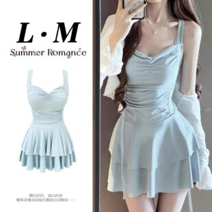 微胖遮肚露背性感裙式 爆款 连体显瘦纯欲泡温泉 2026新款 泳衣女款