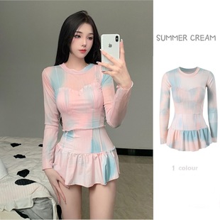 游泳装 性感显瘦遮肚小胸聚拢保守高级感长袖 新款 泳衣女2026年夏季