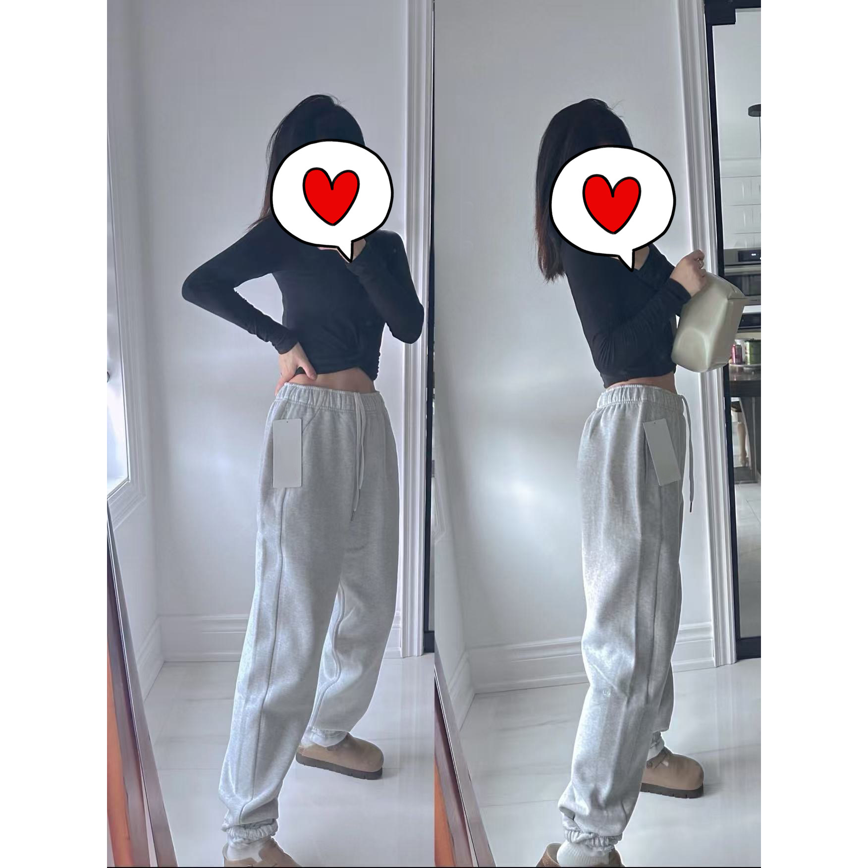 Juicefish根本停不下来!露同料!加绒宽松束脚运动休闲裤瑜伽裤女