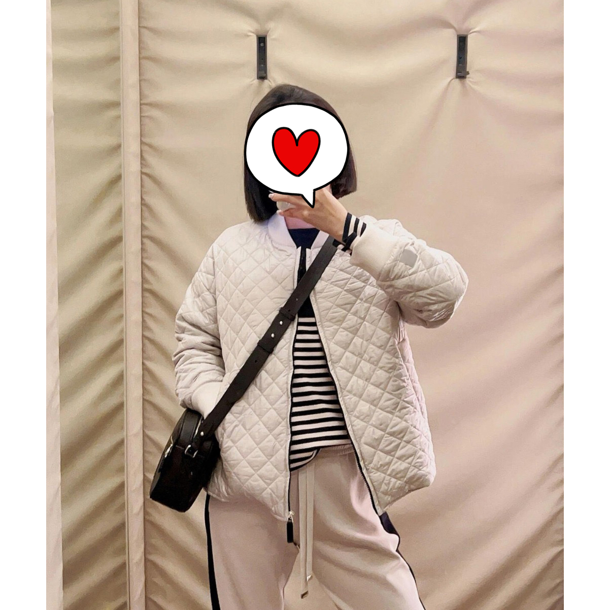 Juicefish意大利M！秋冬时尚立领拉链菱形格宽松休闲棉服外套女