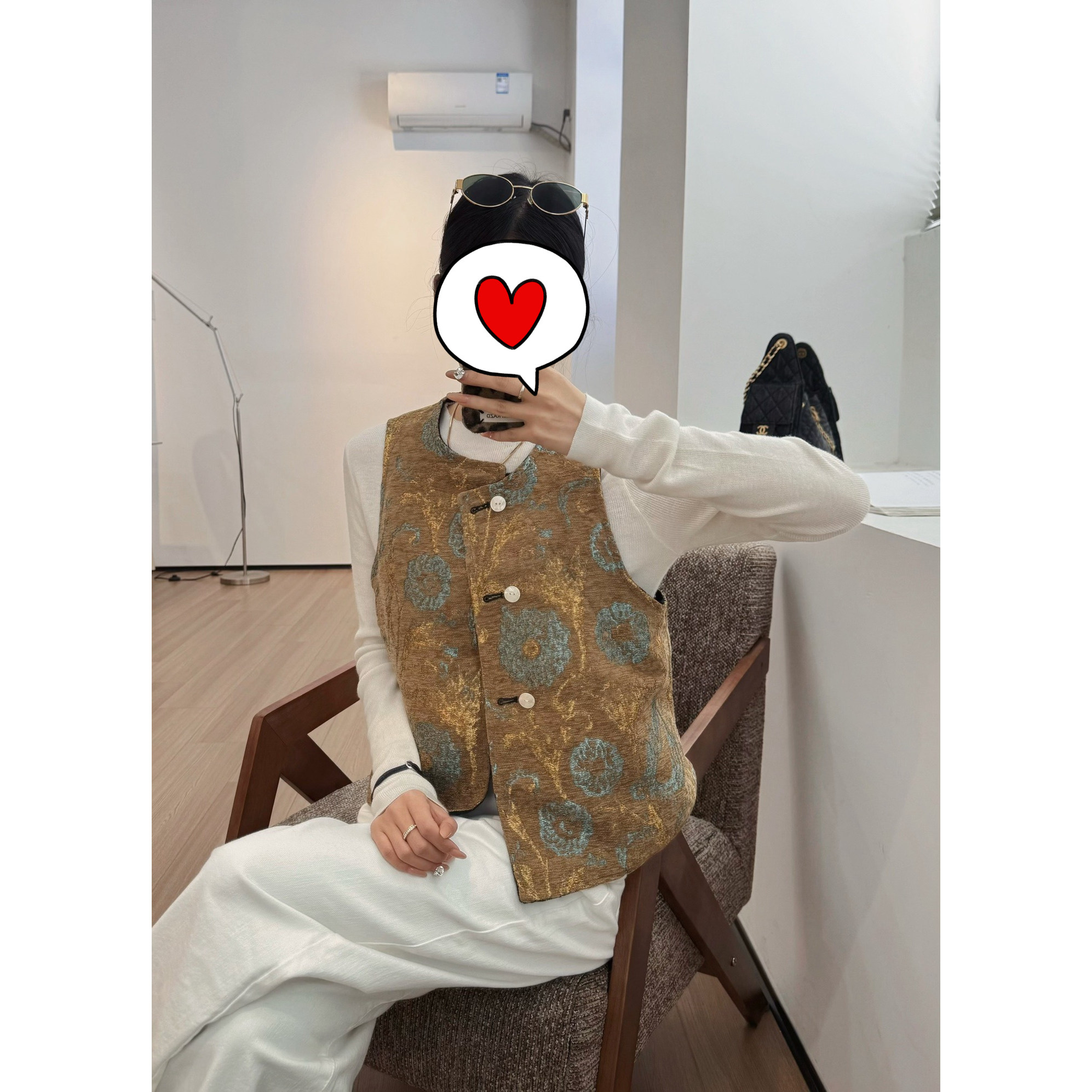 Juicefish双面宝藏！要氛围又日常！烫金提花新中式马甲背心外套,女装/女士精品,马夹,淘宝优惠券,粉丝福利购,淘宝优惠卷