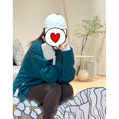 Juicefish柠檬子同料！巨好看！秋冬厚实绞花针织宽松圆领毛衣女