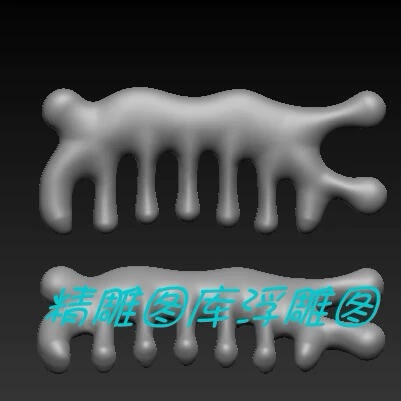 梳子刮痧梳子三维立体图圆雕图STL图按摩梳雕刻图3d打印模型B1013