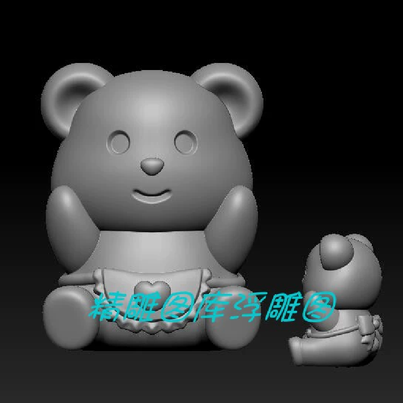 小熊 三维立体圆雕图纸stl文件卡通可爱黄油熊3d打印模型B371