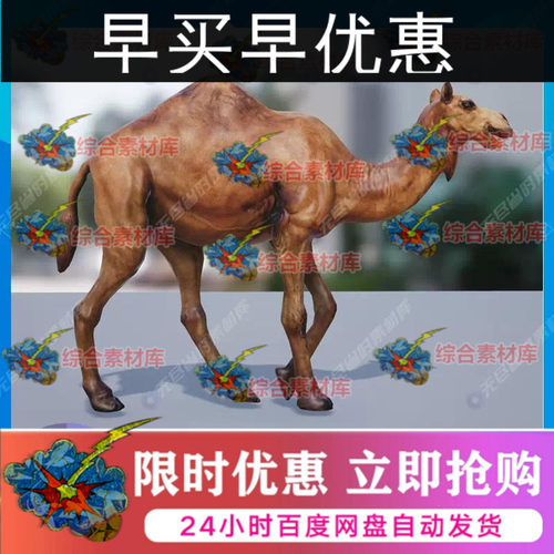 UE4 虚幻5 超写实单峰骆驼非洲动物带走路跑步动画影视游戏3D模型
