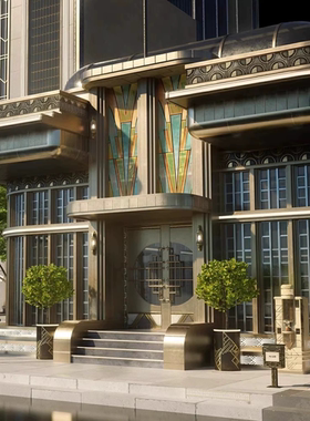 UE4UE5黑色未来主义城市建筑模型Noir Futurismhe