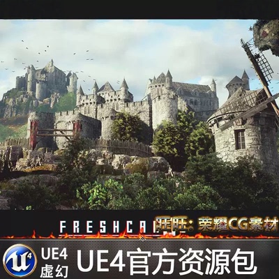 UE5虚幻4中世纪城堡教堂房屋场景Modular Medieval Environment