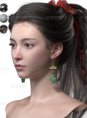 maya影视写实美型3D模型/美女头像/Xgen毛发/zbrush高模