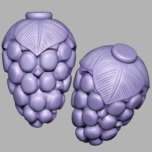 水果葡萄三维立体图圆雕图STL文件雕刻机3D立体模型3417
