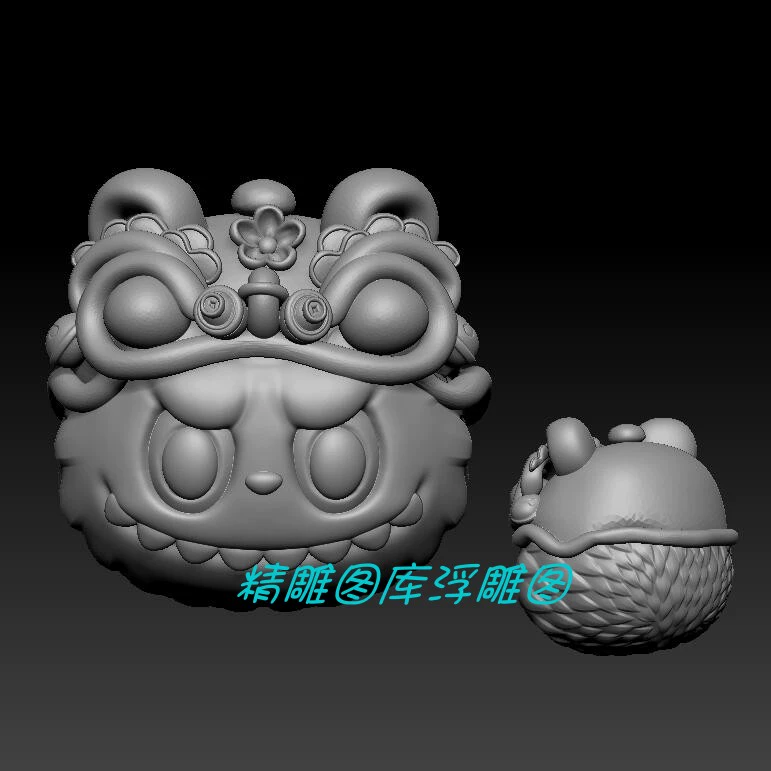 醒狮拉布布三维立体图 圆雕图STL文件卡通兔3D打印雕刻模型图B780