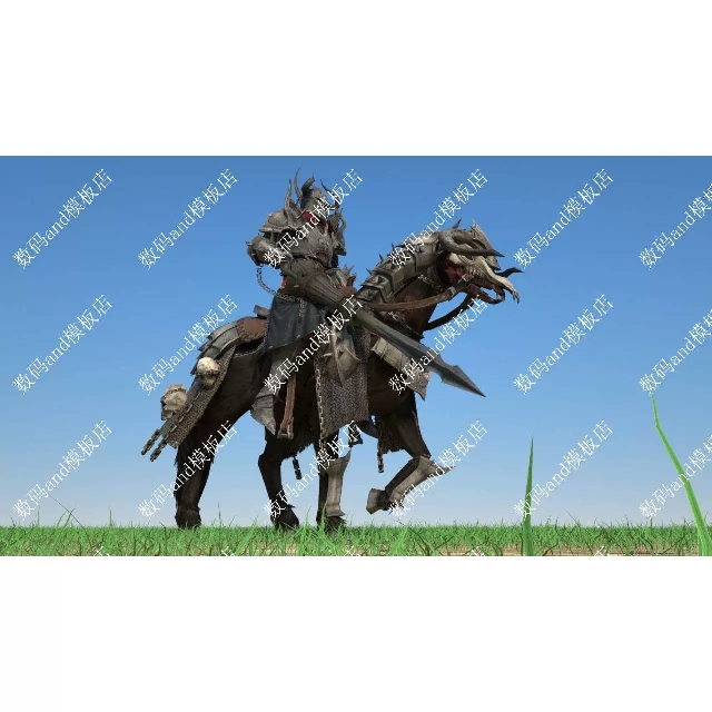 幽灵骑士骑马3d模型骨骼绑定动画objfbxmaya3dsmax虚幻ue4c4d骑士