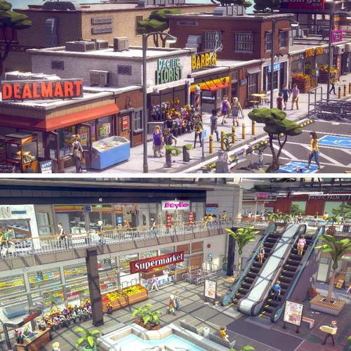 unity3d卡通商场商店场景风格化大卖场超市购物中心u3d模型资产包