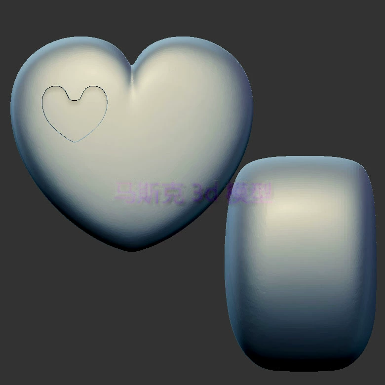 爱心挂件爱心三维立体图圆雕图stl文件雕刻机3d模型906