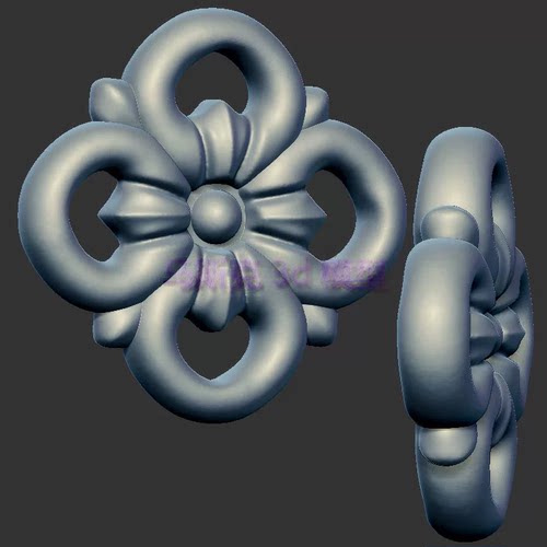 花朵玉佩吊坠圆雕图雕刻机图纸stl文件三维立体图3d打印模型1444