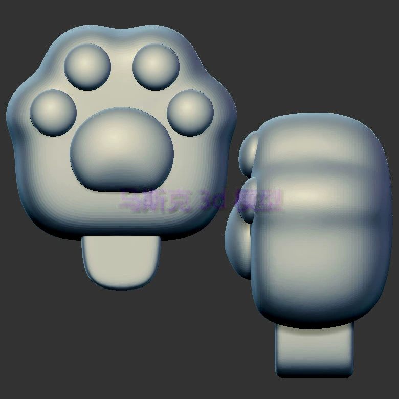 冰淇淋猫爪雪糕冰激凌三维立体图圆雕图stl文件雕刻机3d模型949