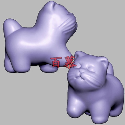 猫咪萌宠小猫三维立体图3d打印STL文件圆雕图雕刻机3D模型2812