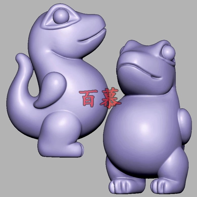 恐龙卡通可爱恐龙三维立体图圆雕图STL文件雕刻机3D立体模型3406