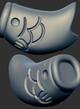 鱼旗金鱼手串三维立体图3d打印stl文件圆雕图雕刻机3d模型2307