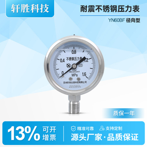 YN60BF耐震不锈钢压力表