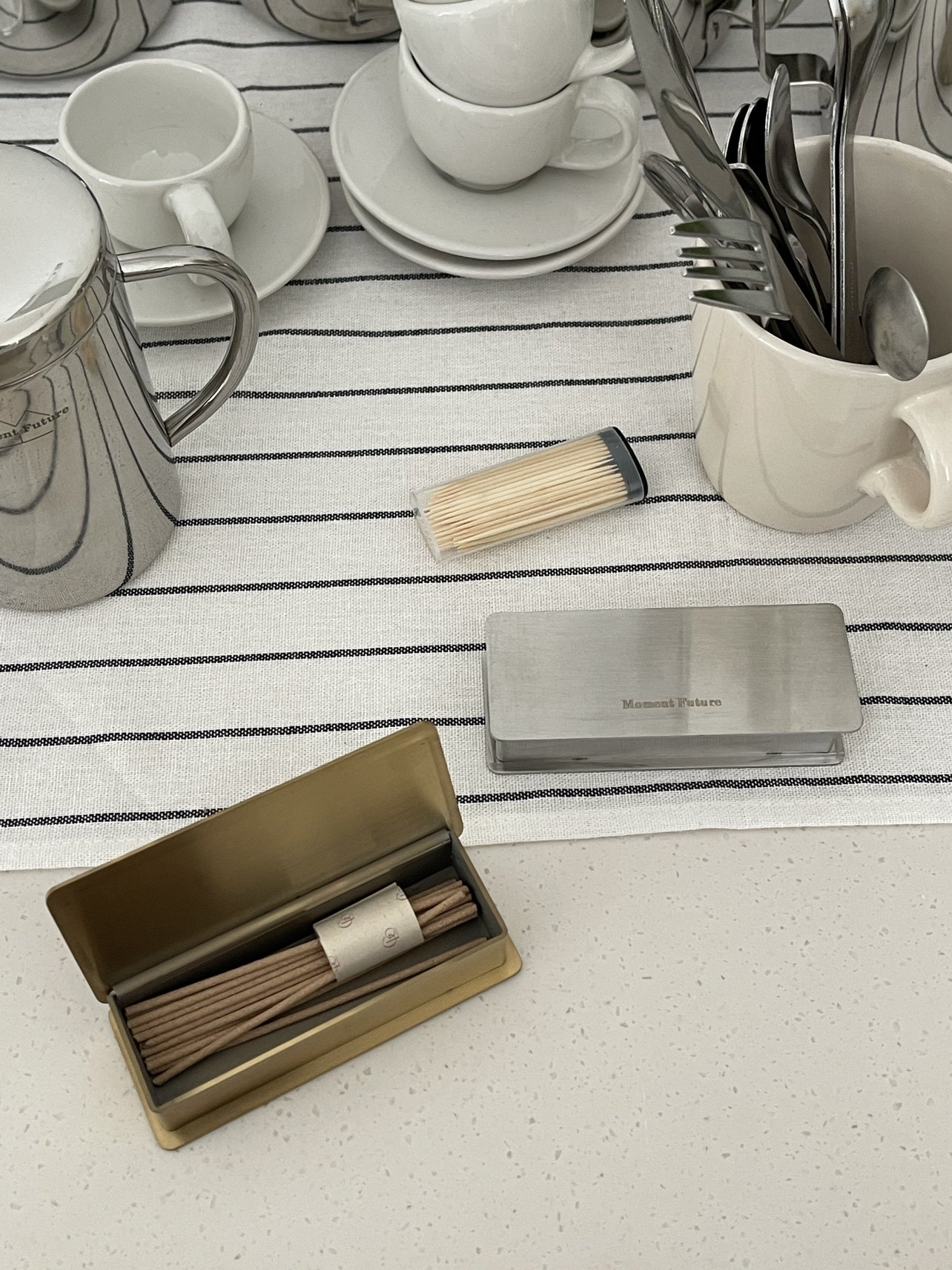 Moment Future哑光不锈钢金色银色牙签盒棉签盒线香盒便捷饰品盒,收纳整理,牙签盒,淘宝优惠券,粉丝福利购,淘宝优惠卷