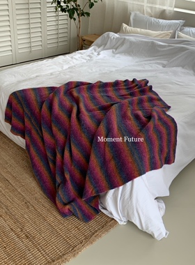 Moment Future复古纱线羊毛毛毯沙发空调盖毯拍照背景布独居毯子