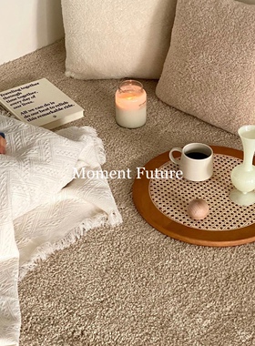 Moment Future韩国ins藤编圆形托盘实木美食博主摆拍道具简约