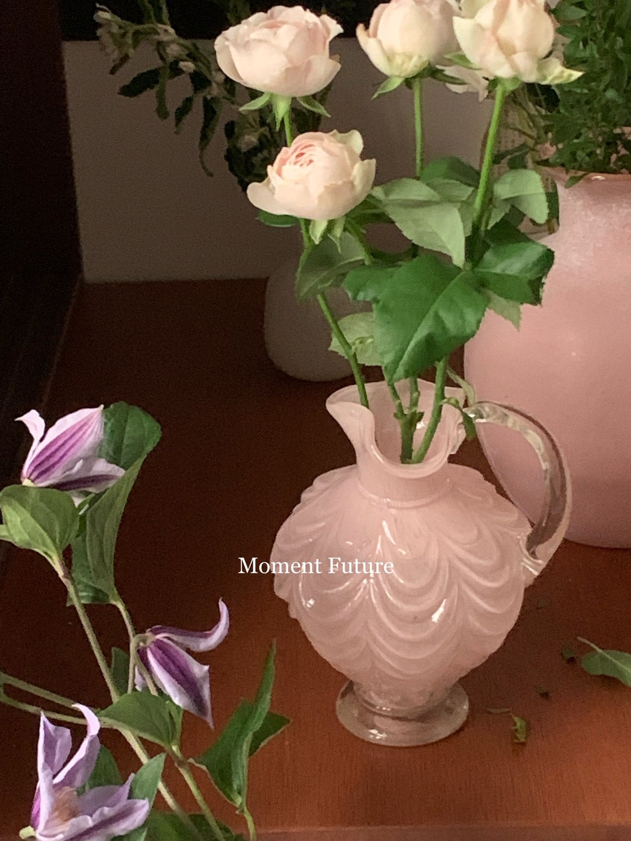 Moment Future法式复古玻璃花瓶简约卧室客厅小众甜粉色摆件装饰,家居饰品,花瓶,淘宝优惠券,粉丝福利购,淘宝优惠卷