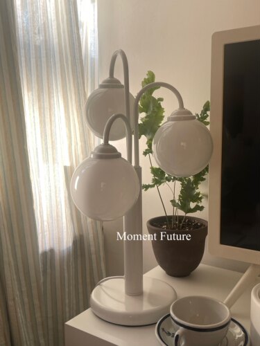 原创Moment Future三头台灯中古风白色卧室氛围陈列床头灯vinage