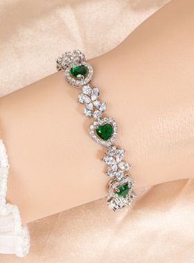 几何心型爱心爱心女锆石手饰手链