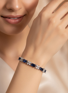 锆石手链新娘婚纱女彩宝锆石手链