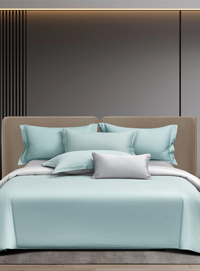 TG梦洁家纺(MENDALE) 臻礼.净逸60S 200*230cm四件套床上套件蓝色