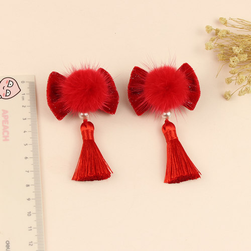 新年1-7岁中国风女水貂毛对夹