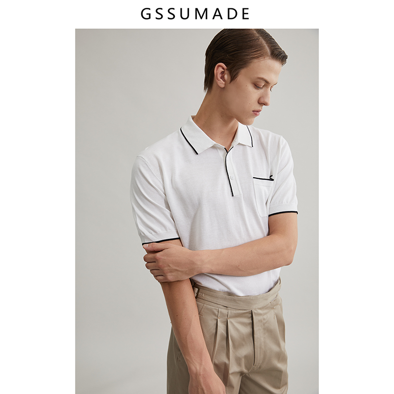 针织短袖针织polo衫韩版翻领