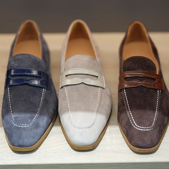 不累脚磨砂绒面深口舒适乐福鞋