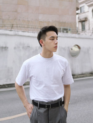 gssu自制半高领老爹chic短袖T恤