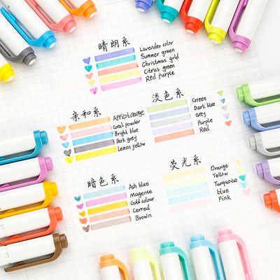 斑马荧光记号笔双头粗细