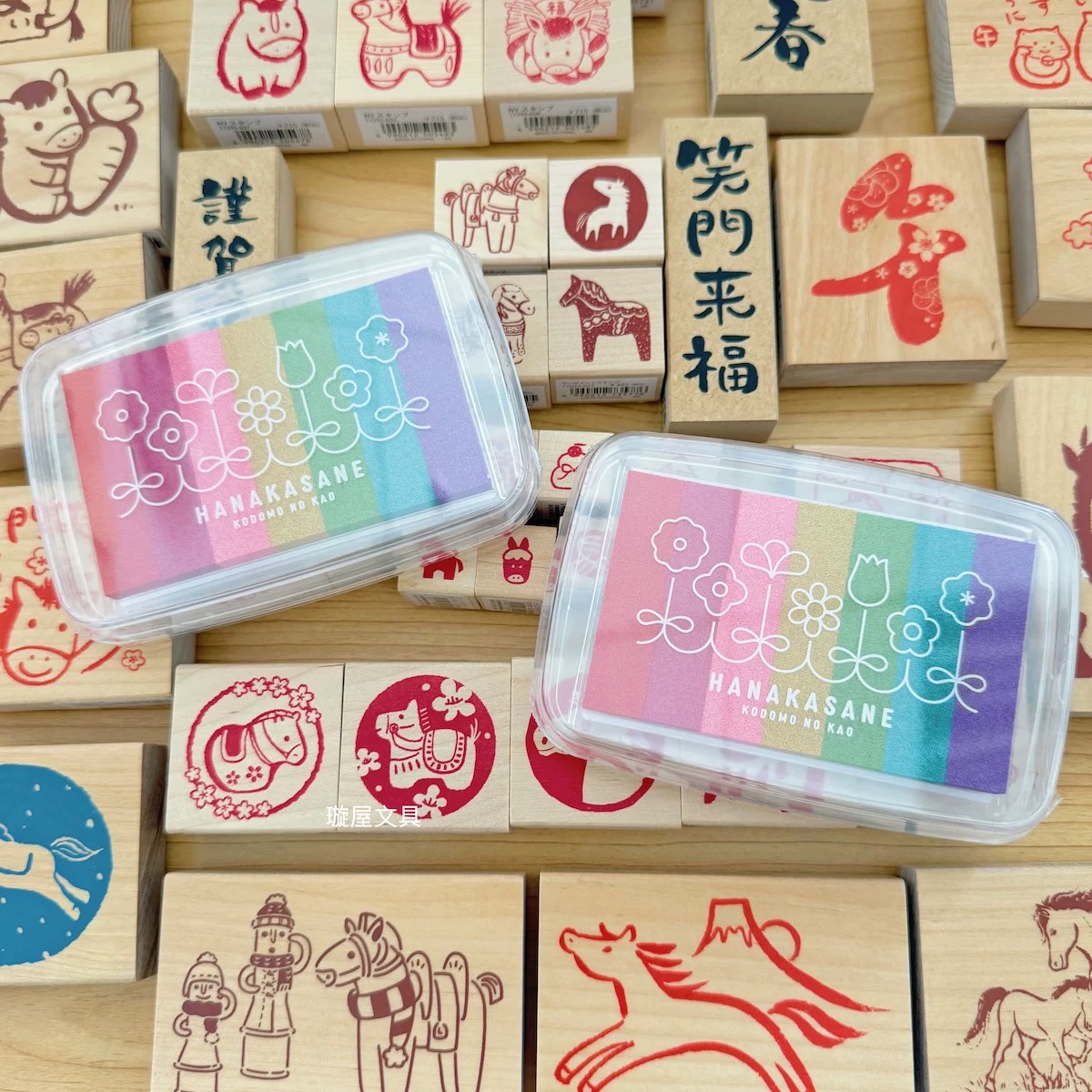 KODOMO多彩渐变印台彩虹印泥