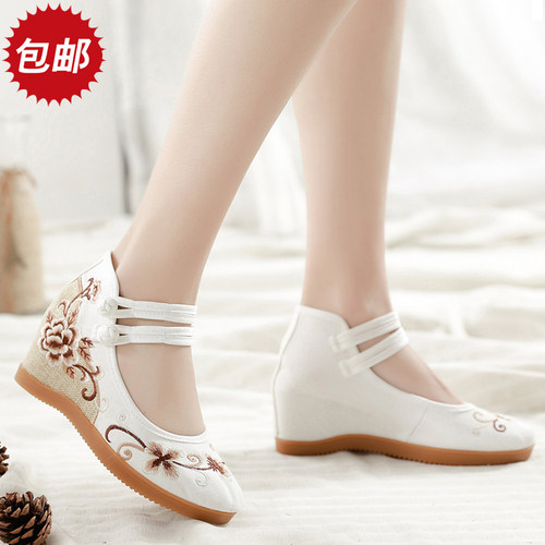春夏汉服舞蹈厚底女单老北京布鞋