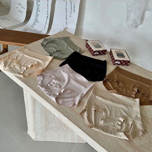 三角裤 3色装 内裤 亲肤无痕中高腰大码 3005 浮雕纹柔塑7A乳酸裤