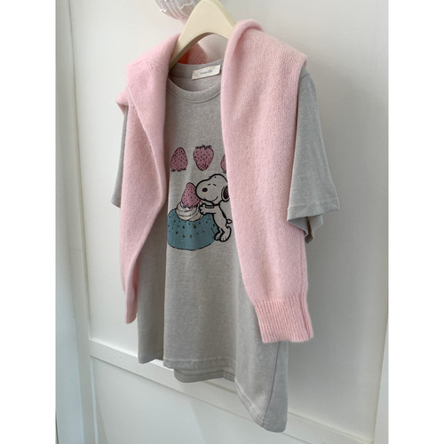 草莓史努比可爱减龄印花短袖T恤