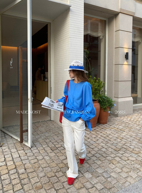 MADEIN OST-2026年早春10亚麻90天丝高品质不规则绑带衬衫91159