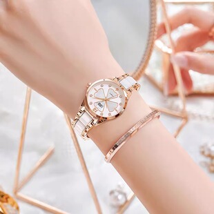 正品瑞士女士陶瓷手表名牌机械表女款全自动防水夜光轻奢女表礼物