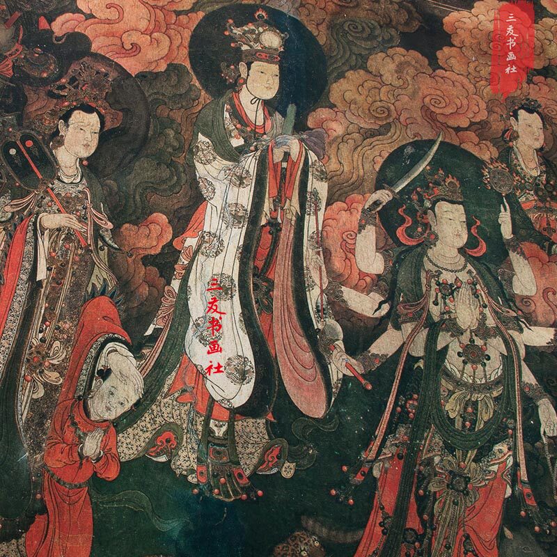 法海寺壁画 帝释天西全图 精品佛画神仙画像微喷复制古画临摹画稿