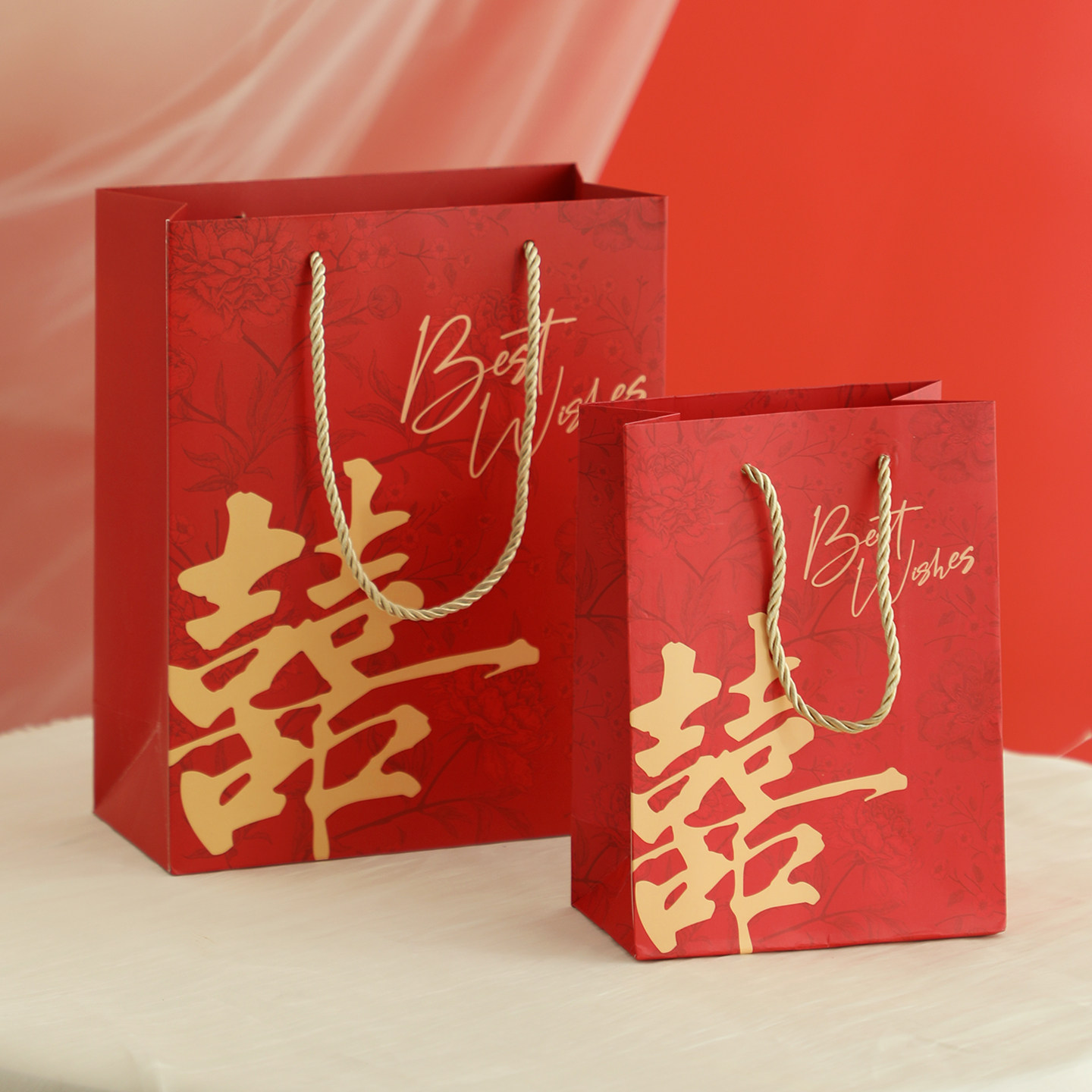 中式结婚伴手礼手提袋