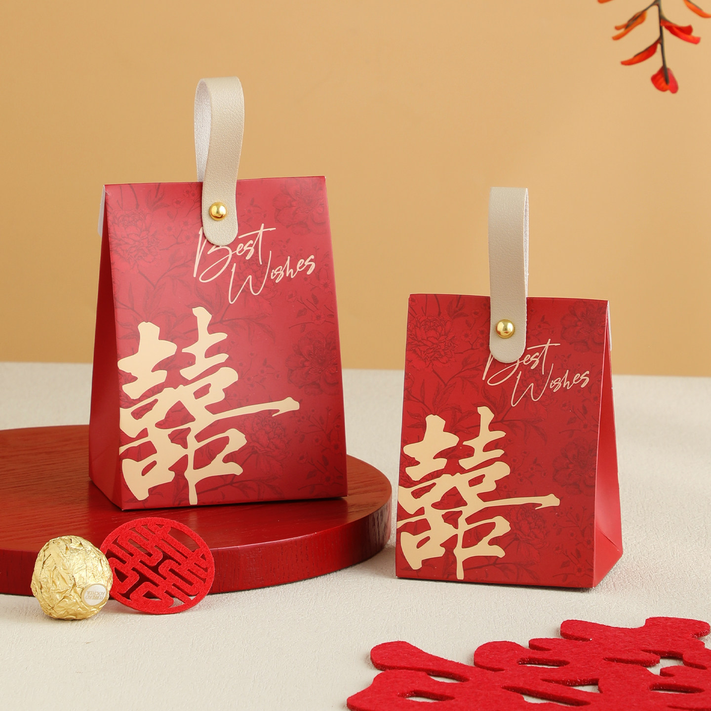 喜糖盒子2025新款结婚喜糖盒高级感中式婚礼包装袋子糖果礼盒空盒