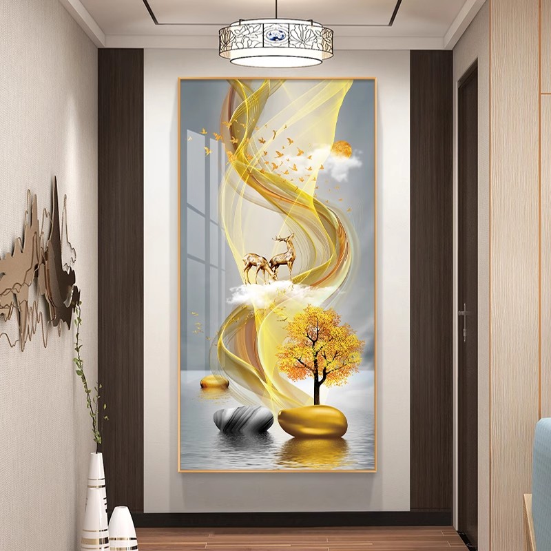 轻奢入户玄关装饰画现代简约高级
