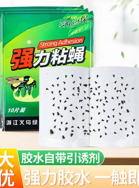 粘绳板苍蝇贴纸粘虫子神器贴家用加大多胶粘蝇板含诱饵杀虫粘绳板