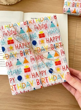 生日快乐包装纸单面印花happy birthday 雪梨纸礼物包装纸儿童
