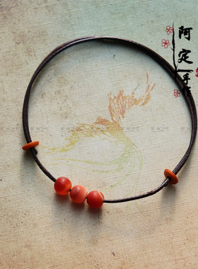 原创天然缠丝红玛瑙手链女转运珠