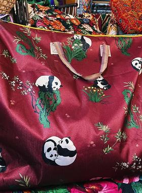 衣物防尘红色熊猫被子收纳整理大容量收纳袋防尘搬家特大号行李袋